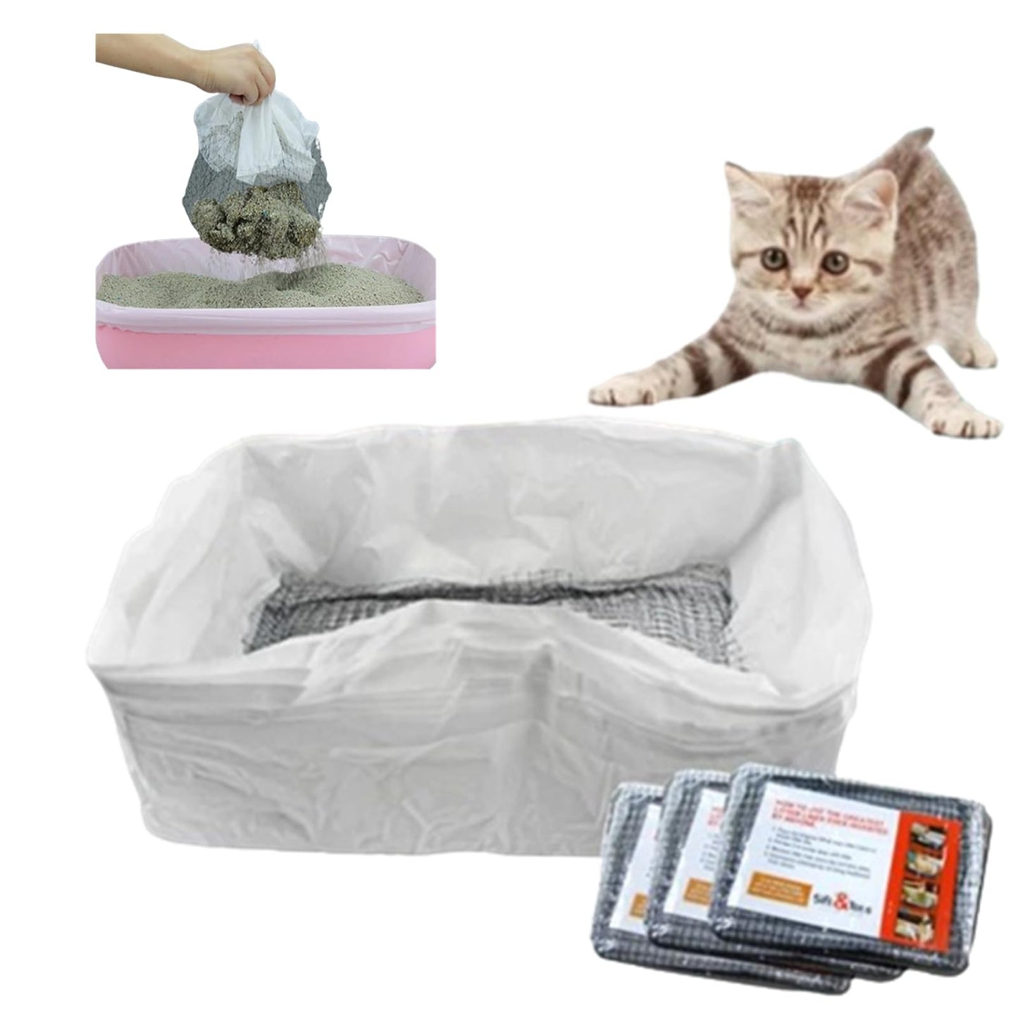 1 Pack Of 10PCS Cat Litter Filter Bags, Cat Litter Filter Bags, Reusable, Washable, Mesh Quick Sift Cat Litter, Not Dirty, EASY To Clea