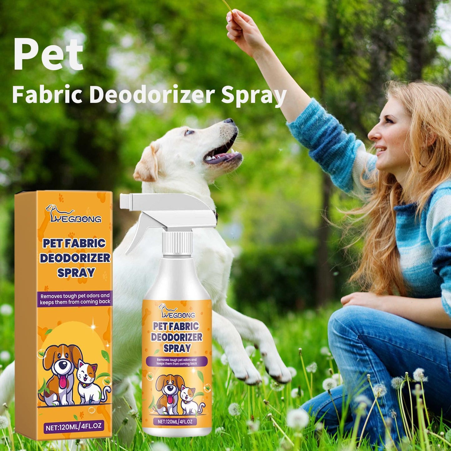 Yebang Pet Fabric Deodorizer Spray Air Clean Pet Odor Indoor Long-lasting Air Freshener Deodorizer