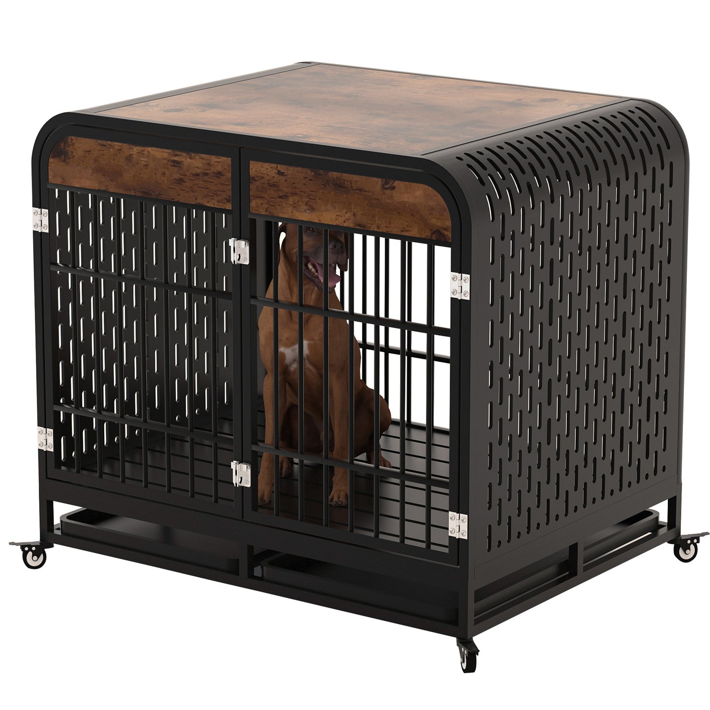 Heavy Duty Dog Crate Furniture Wooden Table 42inch Brown
