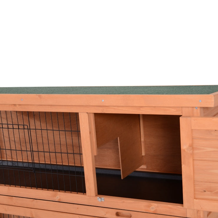 54 Rabbit Cage, 2-Tier Rabbit Hutch Outdoor Guinea With Removable Dividers And Pull-Out Trays, Orange
