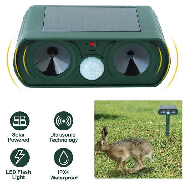 Ultrasonic Animal Repellent Solar Motion Sensor Repellent IPX4 Outdoor Waterproof Type, No Delivery On Weekends