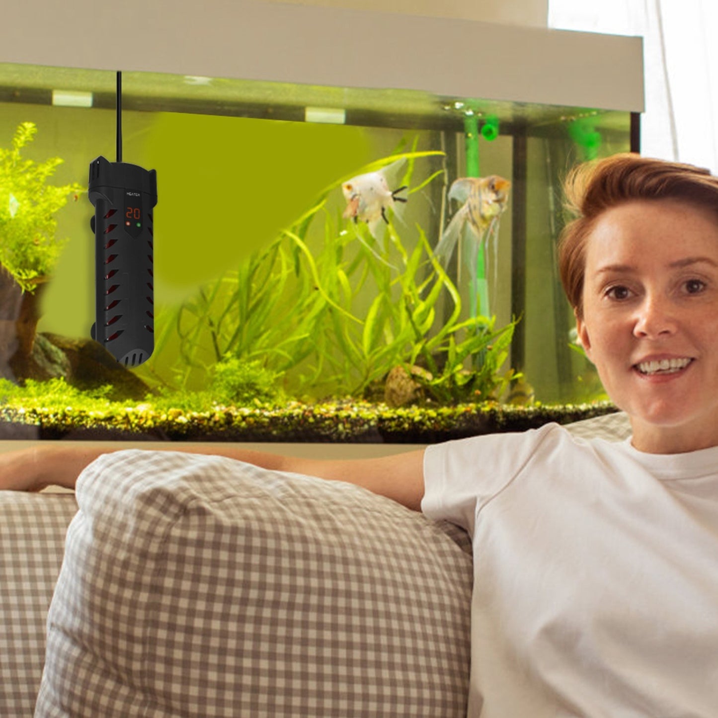 500W Submersible Aquarium Heater Temperature Adjustable External Controller 79Gal Fish Tank Heater Aquarium Thermostat Heater For Freshwater Saltwater