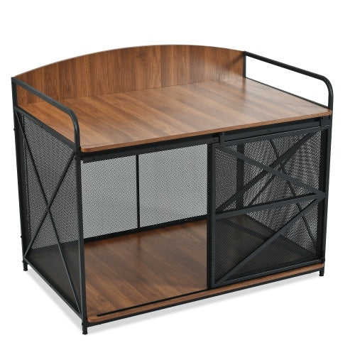 42.8 Heavy Duty Large Dog Crate Furniture For Large Medium Dog, Farmhouse Wooden Dog Kennel Indoor End Table, Decorative Pet House For Large Dogs