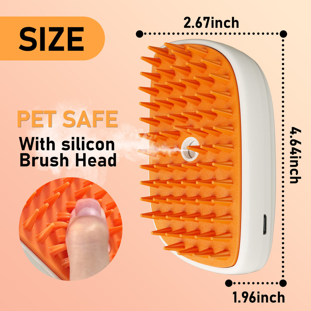 4 In 1 Cat Steam Brush, Anti Static Shedding Spray Comb, Hair Removal, Mist Indoor Steamy Grooming Brush For Dog, Water Spritz Defur Cepillo, Spa Steamer Cloud Para Gatos