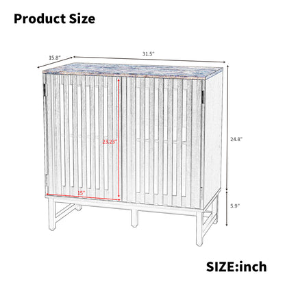 Cabinet With Flat Noodles Grating Stripe Door