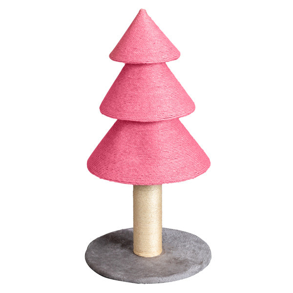 31.5in Christmas Tree Cat Scratcher, Cat Scratching Post For Indoor Cats, Large Sisal Cat Scratching Tree Cat Scratch Tower,-Pink