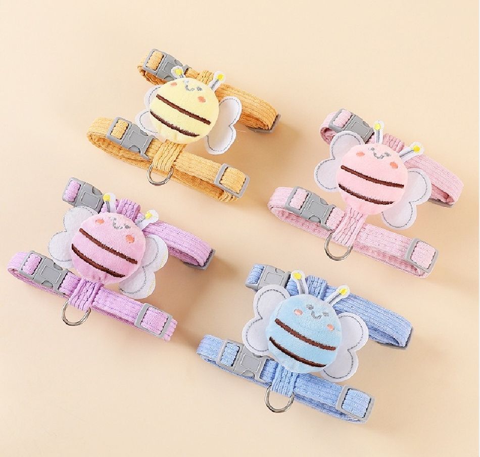 Small Cat Harness Wing Shaped Decorative Walking Vest Traction Rope Set