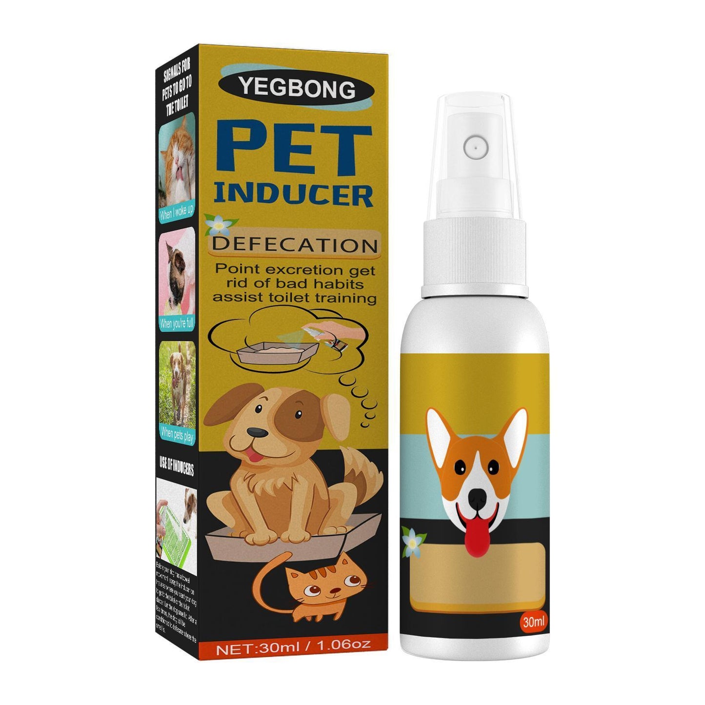 Yegebang Pet Defecation Positioning Spray Pet Feces Positioning Pet Cat And Dog Defecation Inducer