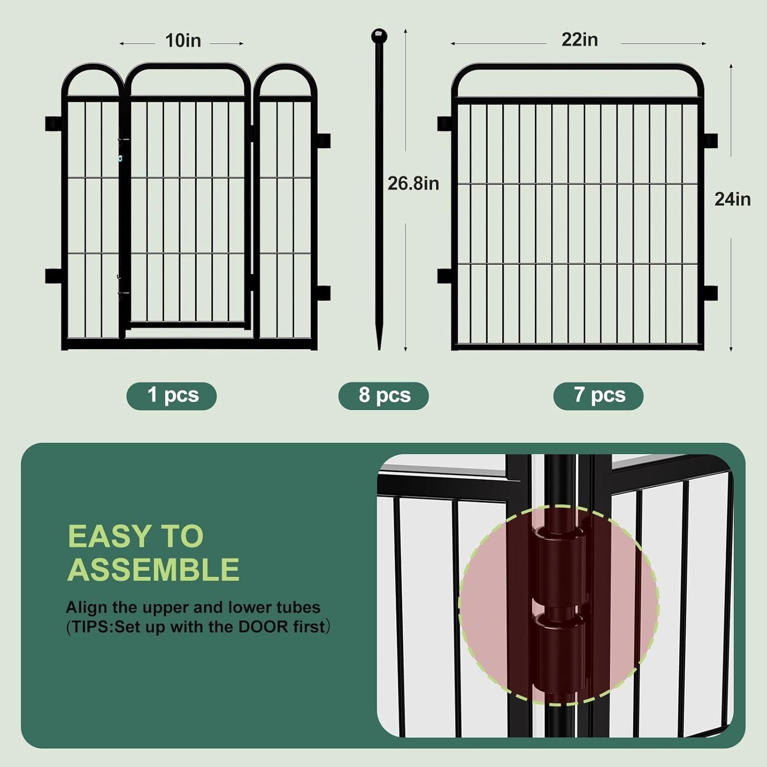 Gardner Pet Dog Fence Indoor And Outdoor Small And Medium Dog Foldable With Gravity Automatic Lock Pet Activity Fence