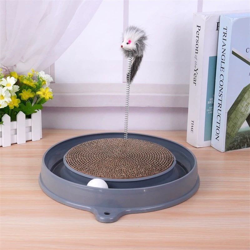 Multi-functional Cat Scratching Board With Ball Track, Various Colours Of Mat Board, Self-height Relief From Boredom To Tease The Cat, With Spring And Ball, Anti-scratch Furniture Artifacts, A Must-ha