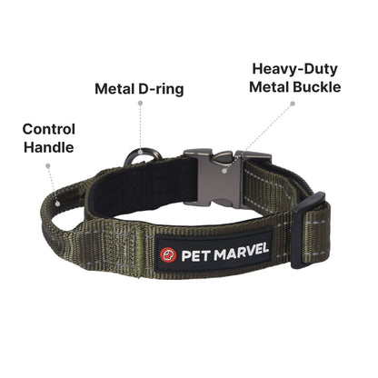 PET MARVELHigh Performance Tactical Dog Collar 1.25 In Wide With Handle