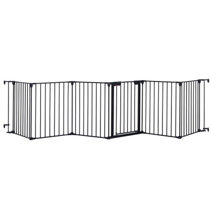 150 Adjustable Safety Gate 6 Panels Play Yard Metal Doorways Fireplace Fence Christmas Tree Fence Gate For House Stairs Gate Prohibited Area Fence