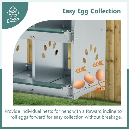 Chicken Nesting Box, 6 Room Metal Nesting Boxes For Chicken,Galvanized Steel Nesting Boxes For Hens,Easy To Assemble
