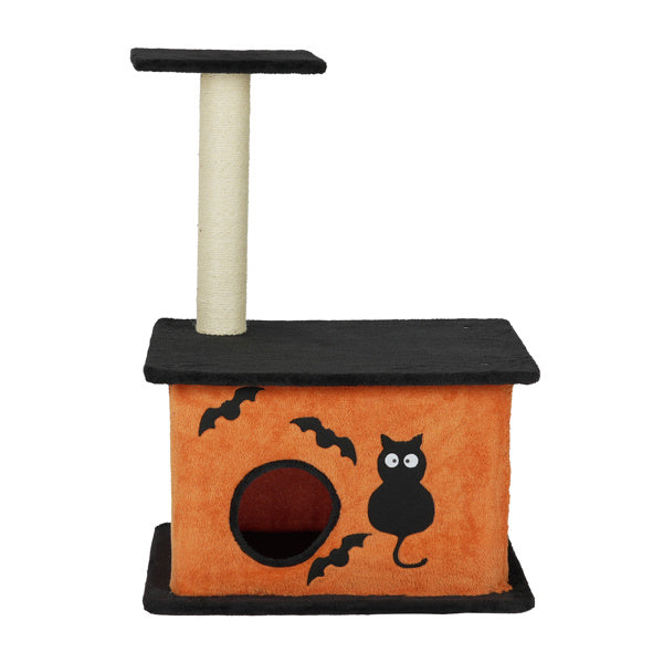 Halloween Cat Tree, Cat Tower Cat Tree For Indoor Cats With Spacious Cat Condo, Large Platform, Sisal Scratching Post, Orange & Black