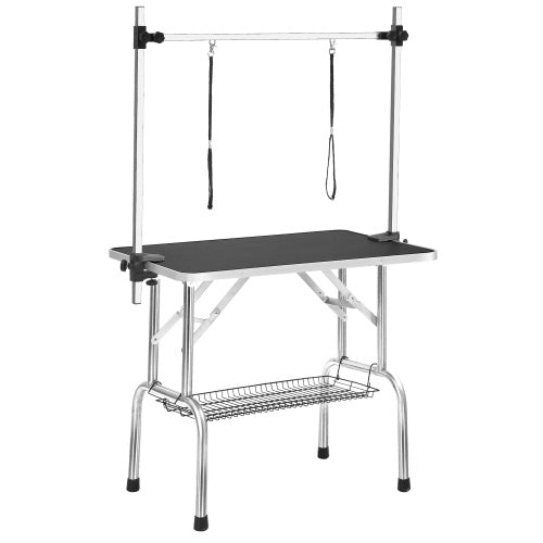Large Pet Dog And Cat Grooming Table With Adjustable Arms And Clips Large Heavy Animal Grooming Table, 42 Inches