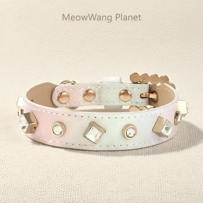 Dog Cat Collar Luxury Gemstone Pet Collar Leash Set Handcrafted Jewel Accented Necklace Style Neck Strap For Cats Small To Medium Dogs Elegant Adjustable Walking Accessory Luxury Pet Gift For Cats Dog