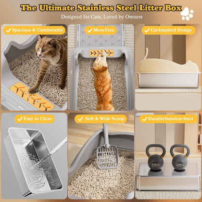 Large Stainless Steel Cat Litter Box