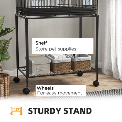 Double Stackable Bird Cage On Wheels With Stand, For Canaries