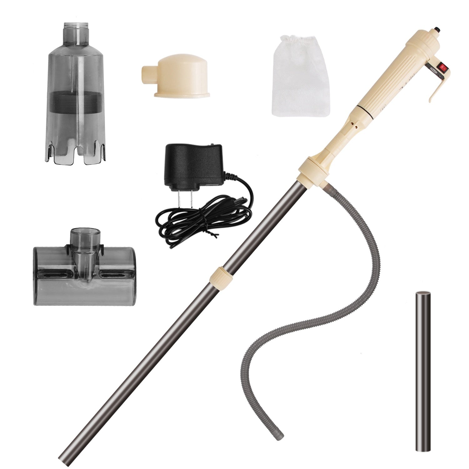 1 Set Multifunctional Electric Aquarium Gravel Cleaner Kit Length Adjustable Automatic Fish Tank Vacuum Cleaner Change Water Wash Sand Filter Dirt Removal