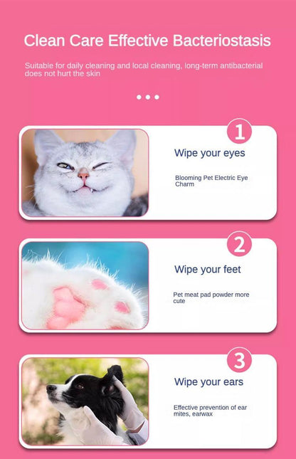 Dog And Cat Wet Wipes, Fragrance Free, Plant.based  SKIP THE BATH Gentle Cleansing AndDeodorizing,Hypoallergenic, Wipes For PawsEars, Fur, Eye Ducts And Butt