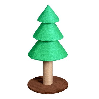 31.5in Christmas Tree Cat Scratcher, Cat Scratching Post For Indoor Cats, Large Sisal Cat Scratching Tree Cat Scratch Tower, Green