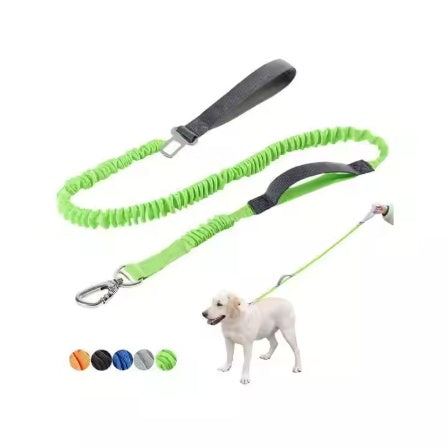 YT Pet Dog Explosion Proof Impact Leash, Heavy Duty Dog Leash With Padded Double Handle Car Seat Belts, 4-6 Feet Long