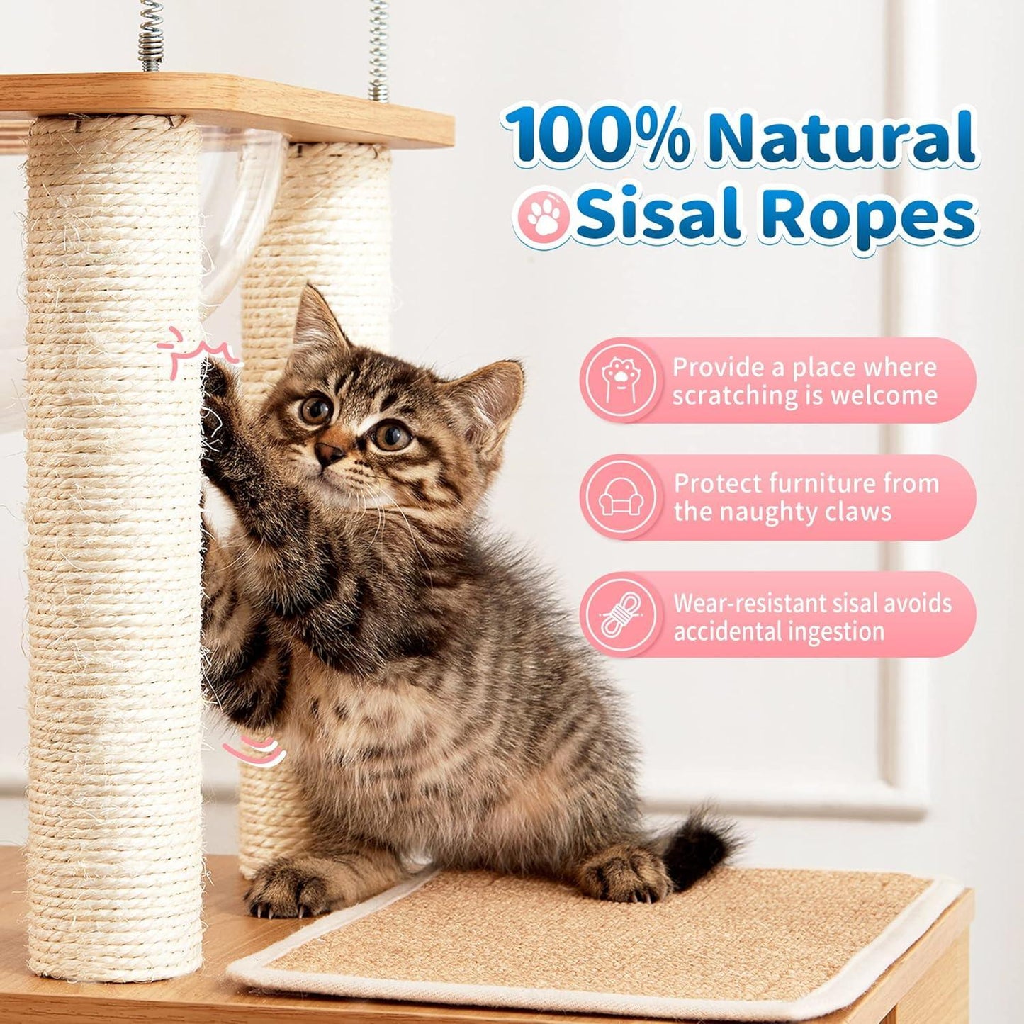 Indoor Wooden Cat Climbing Frame Cat Tower Cat House With Cat Scratching Board Ramp Suitable For Large Cats And Kittens