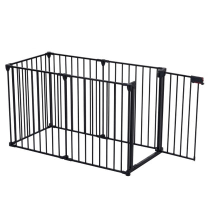 150 Adjustable Safety Gate 6 Panels Play Yard Metal Doorways Fireplace Fence Christmas Tree Fence Gate For House Stairs Gate Prohibited Area Fence