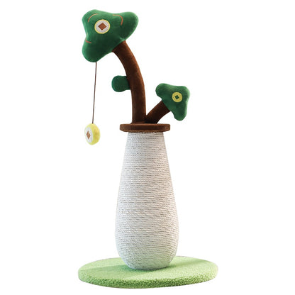 Vertical Money Tree Cat Scratching Pole, Sisal Wear-Resistant Cat Scratching Column, Interactive Ball Track Spring Ball Cat Toy, Durable And Cute Sisal Cat Scratching Pole
