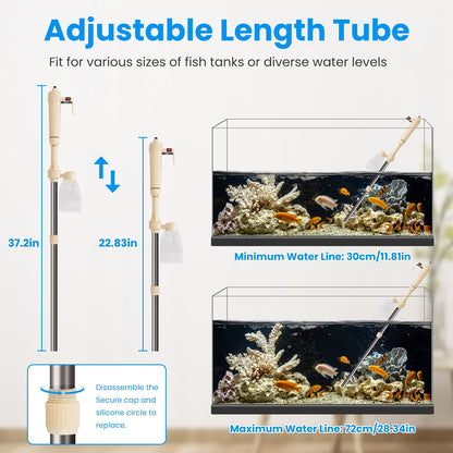 1 Set Multifunctional Electric Aquarium Gravel Cleaner Kit Length Adjustable Automatic Fish Tank Vacuum Cleaner Change Water Wash Sand Filter Dirt Removal