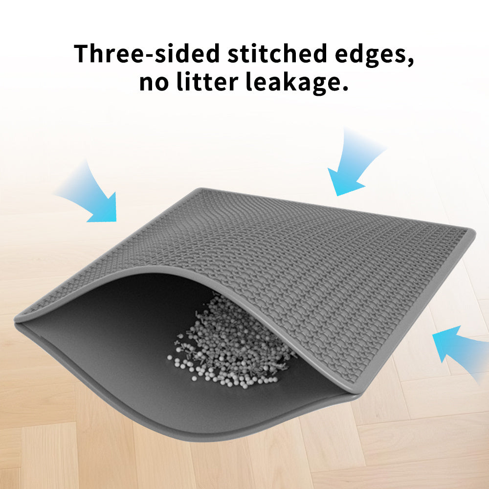 Premium Cat Litter Mat - Leak-Proof Waterproof Base & Non-Slip Backing - Effectively Traps And Filters Litter For A Cleaner, Dry Floor