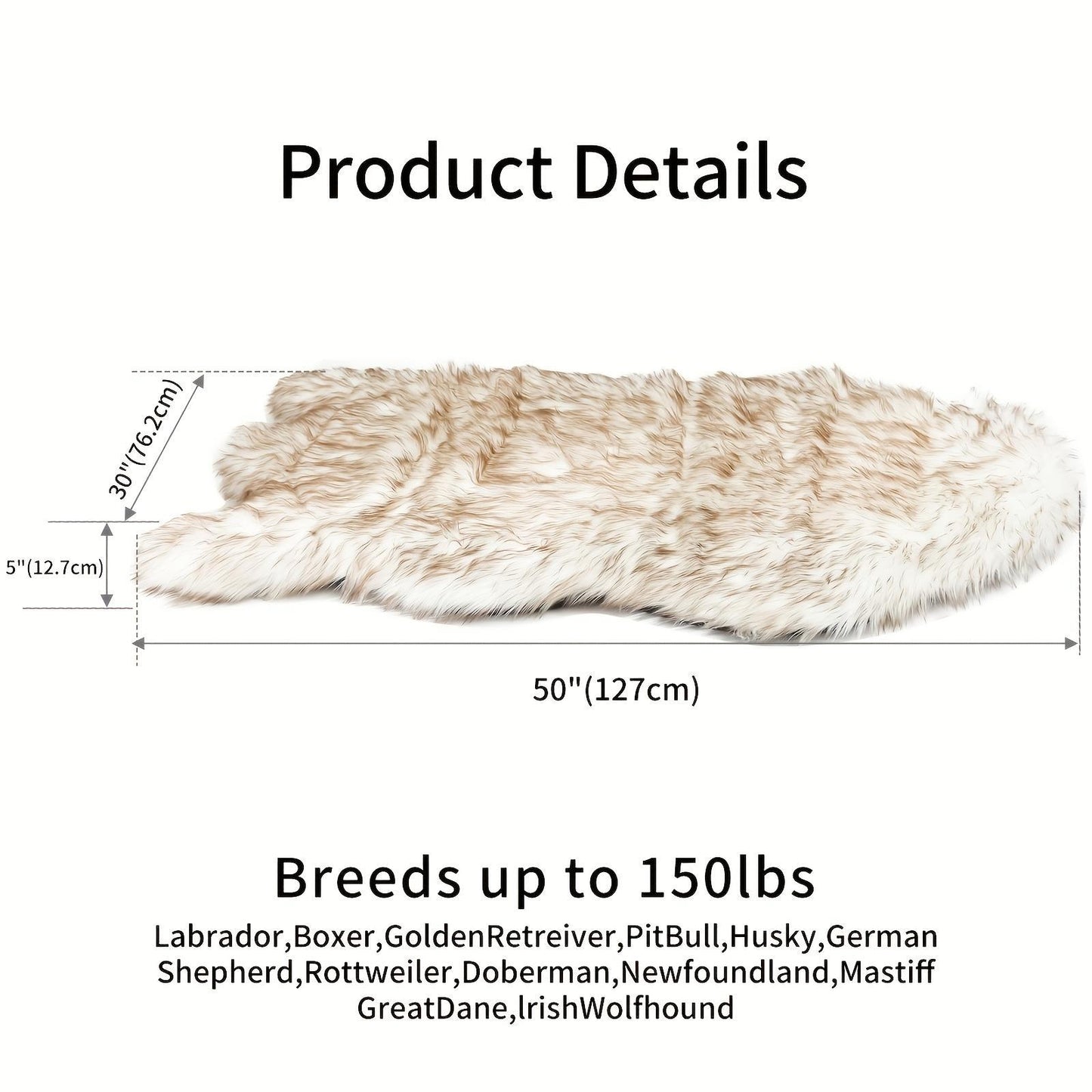 Luxury Faux Fur 5 Inches Thick Super Soft Memory Foam Dog Bed With Soft Removable