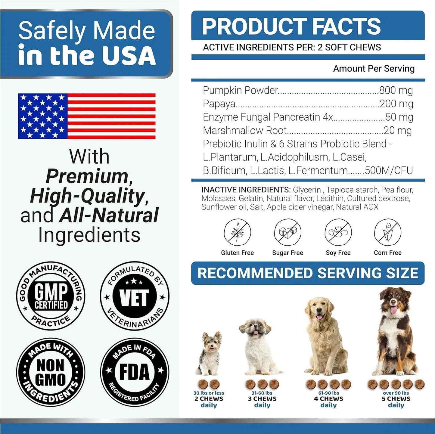 2 Pack Probiotics For Dogs And Digestive Enzymes Dog Probiotics Chews Anti Diarrhea Upset Stomach Gas Relief Constipation Canine Prebiotic Pet Fiber Supplement 340 Chews