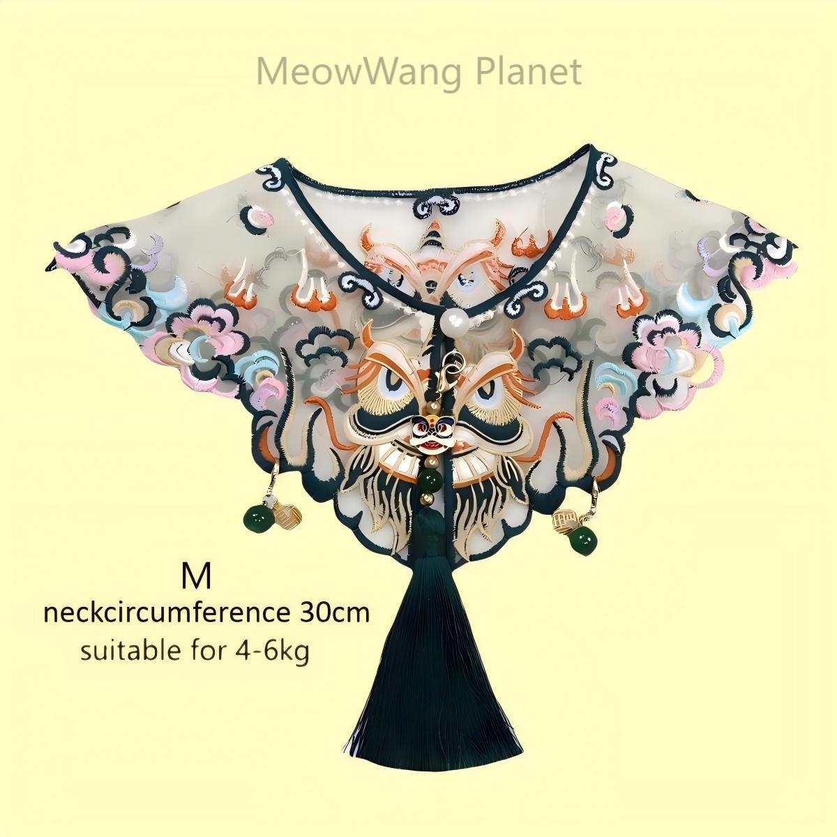 Handmade Embroidered Pet Shawl Hanfu Style Cloud Shoulder Bib Neck Wrap For Cats Small Dogs Elegant Pet Scarf