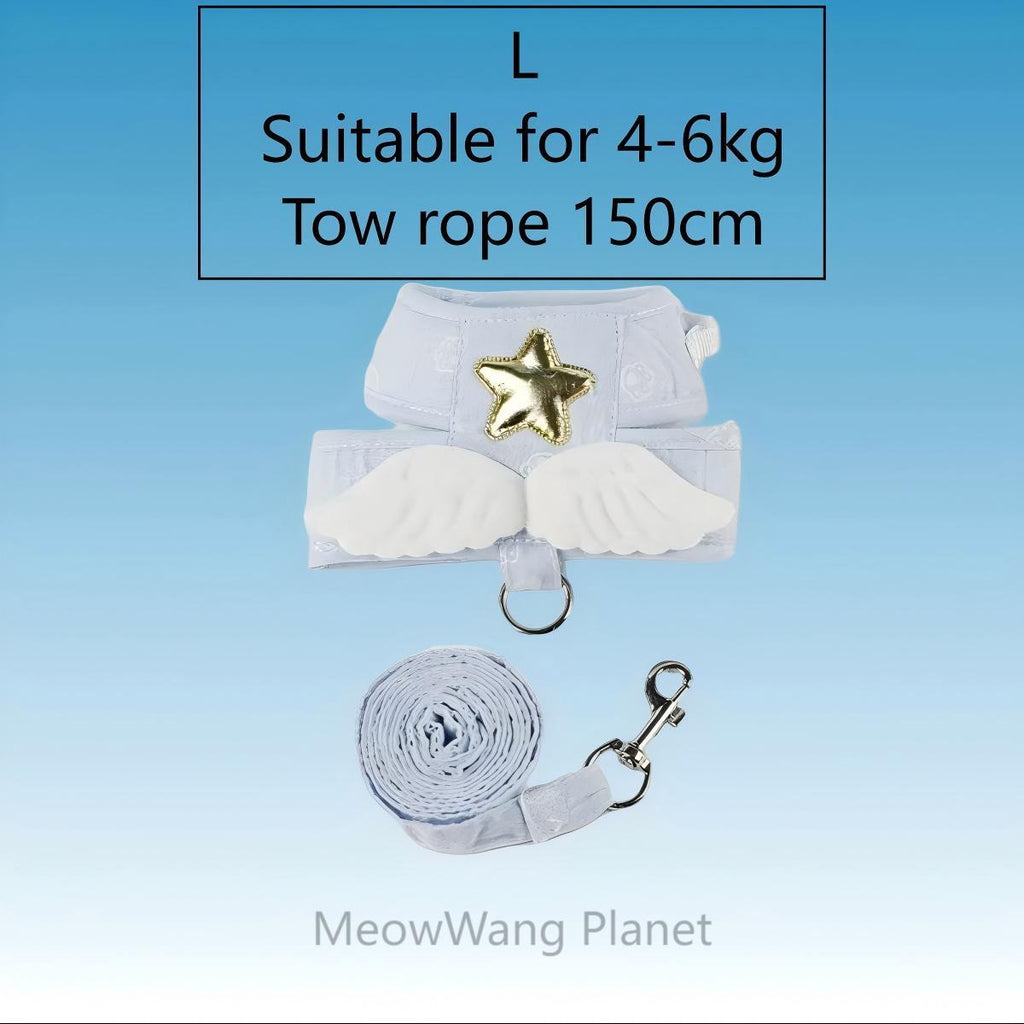 Dog Leash Cat Leash Heavenly Angel Wings Pet Harness Leash Set Luxury Adjustable Vest For Kittens Small Dogs Chic Secure Escape Proof Luxury Pet Gift For Cats Dogs