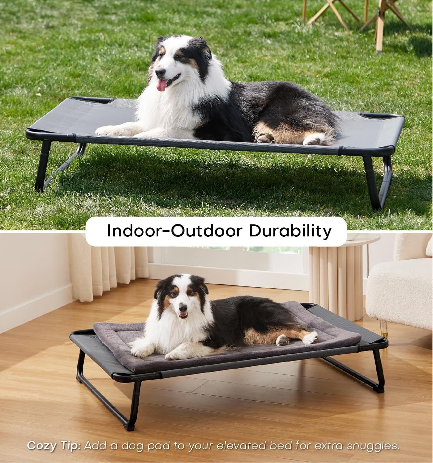 Made4Pets Large Dog Outdoor Adjustable Pet Bed With Buckle Legs, Washable Mesh Cover, Non-Slip Feet, Durable And Bite-Resistant, Suitable For Indoor And Outdoor Use
