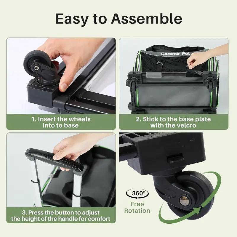 Expandable, Foldable, Portable Pet Carrier With Wheels And Six Sides For Cats And Small Dogs.