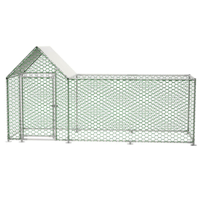 Metal Chicken Coop,Walk-in Chicken Run,Poultry Chicken Hen Pen Cage,Rabbits Duck Cages,With Cover