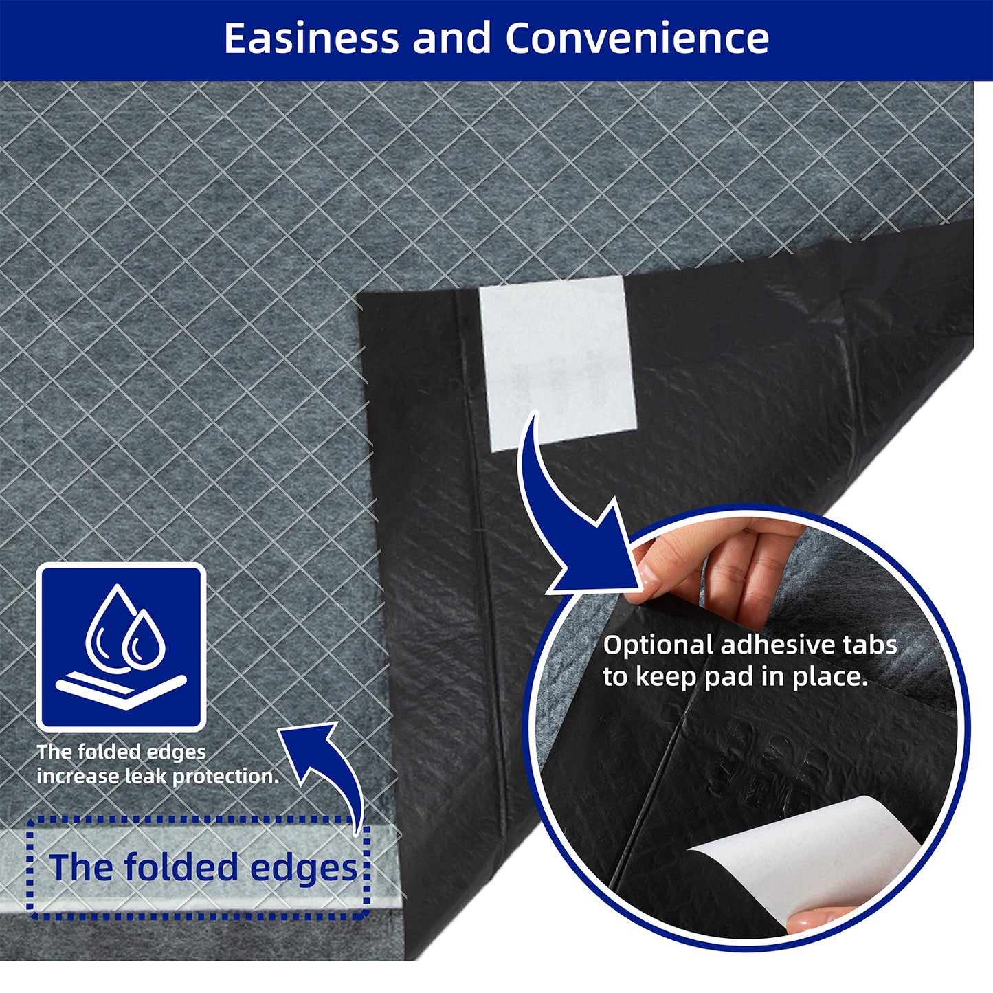 PETMARVEL Disposable Charcoal Puppy Pads Odor Control 24x24 Inches