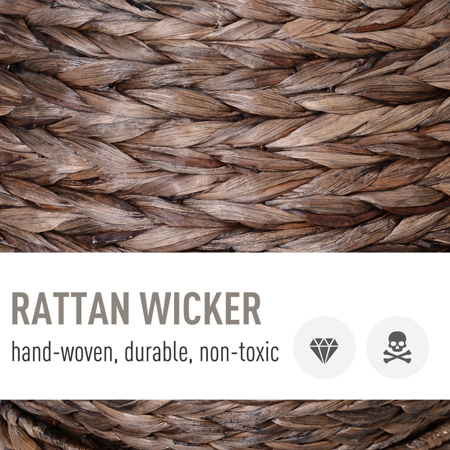 Handmade Wicker Elevated Cat Bed With Cushion Dark Brown For Kittens