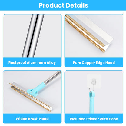 1Pc Pet Hair Removal Rake With 54.33in Adjustable Telescopic Rod Multi-Fabric Dog Cat Hair Scraper Lint Shaver For Carpet Rug Clothes Couch