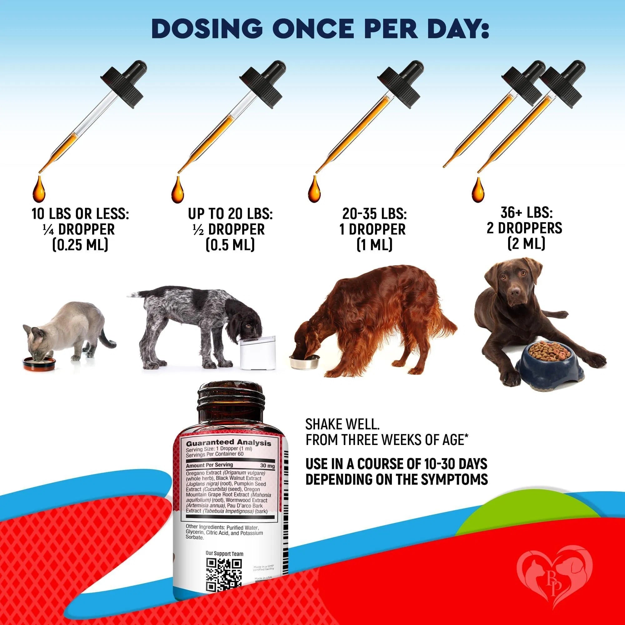 Cats And Dogs Liquid Herbal Medicine And Natural Broad Spectrum Treatment For Tapeworm Whipworm Roundworm And Hookworm Prevention Medication Supplement Drops For Kitten And Puppies