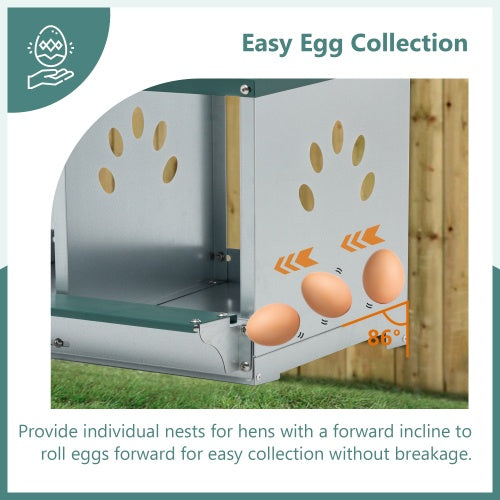 Metal Nesting Boxes For Chicken,3 Compartment Nesting Box,Galvanized Steel Nesting Boxes For Hens, Easy To Assemble
