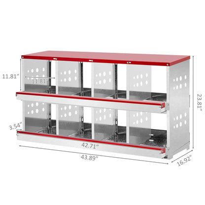 Dismantling And Installation Of Iron Red Feeding Supplies For An 8-compartment Sloping Roof House