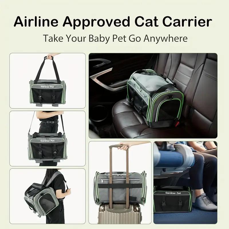 Expandable, Foldable, Portable Pet Carrier With Wheels And Six Sides For Cats And Small Dogs.
