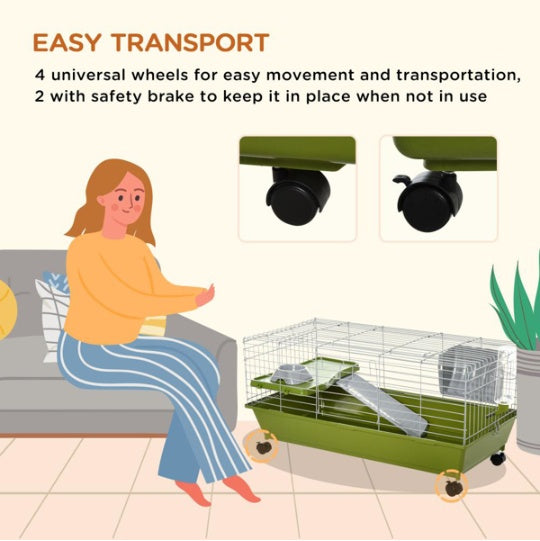 Small Animal Cage, Rolling Bunny Cage, Guinea Pig Cage