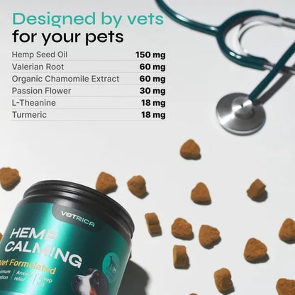 Calming Chews For Dogs Chicken Flavor All Canine Breeds Vet Visits Travel 130 Chews