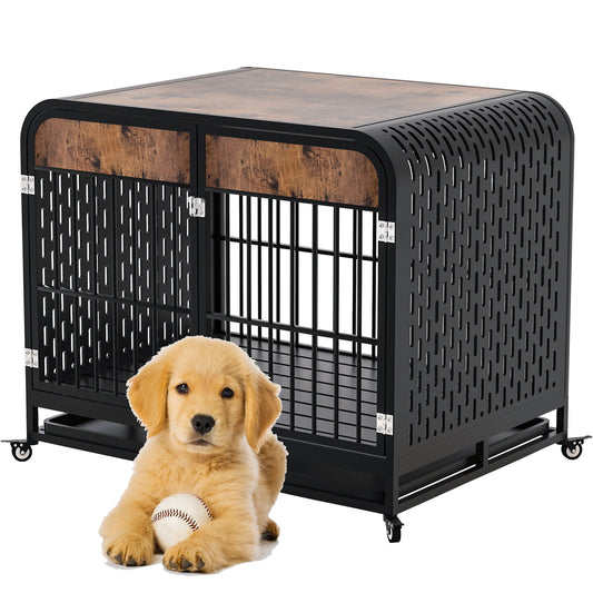 Heavy Duty Dog Crate Furniture Wooden Table 33inch Brown