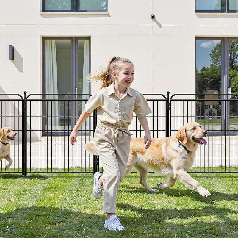 Gardner Pet Dog Fence Indoor And Outdoor Small And Medium Dog Foldable With Gravity Automatic Lock Pet Activity Fence