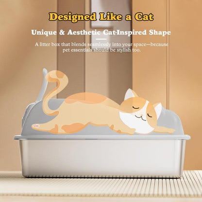 Large Stainless Steel Cat Litter Box